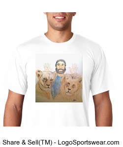 Daniel in the Lion's Den Hanes 4 oz. Cool Dri T-Shirt Design Zoom